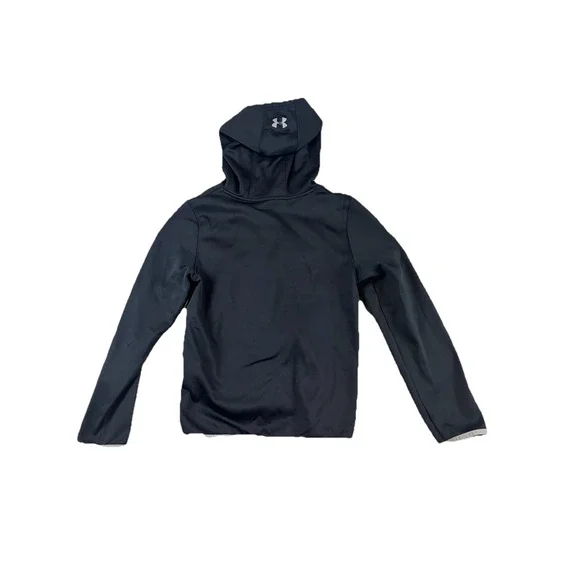 Under Armour Boys Black Hoodie Logo Hooded Pullover Top Pocket Youth Large. - Picture 7 of 8